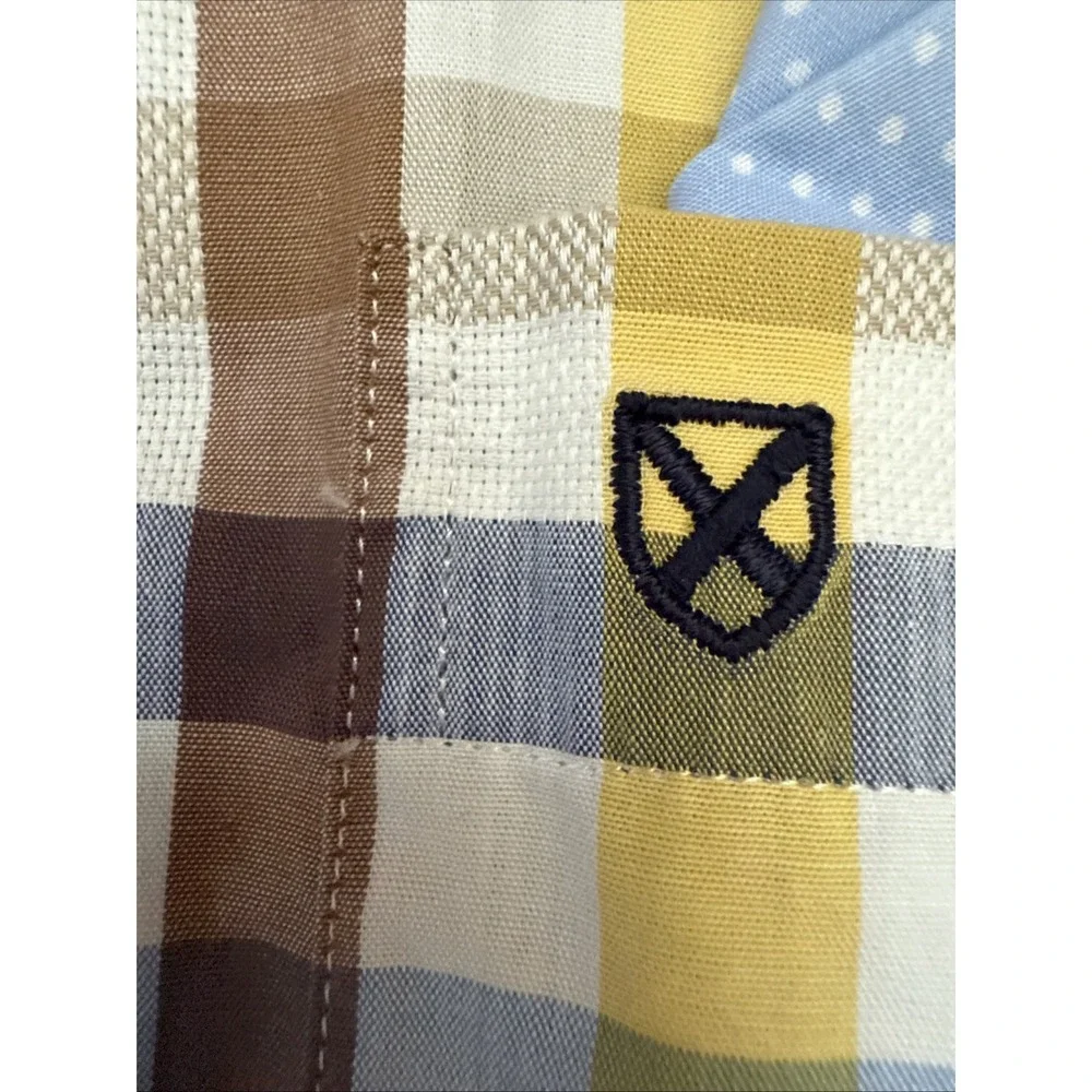 Barbour Tailored Fit Mens S Blue Multicolor Plaid Short Sleeve Button Up Shirt